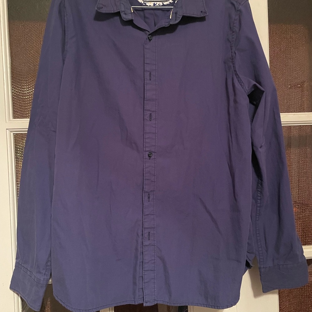 Denim & Flower Blue Casual Button Down Shirt